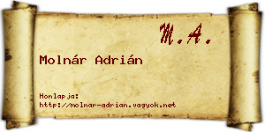 Molnár Adrián névjegykártya